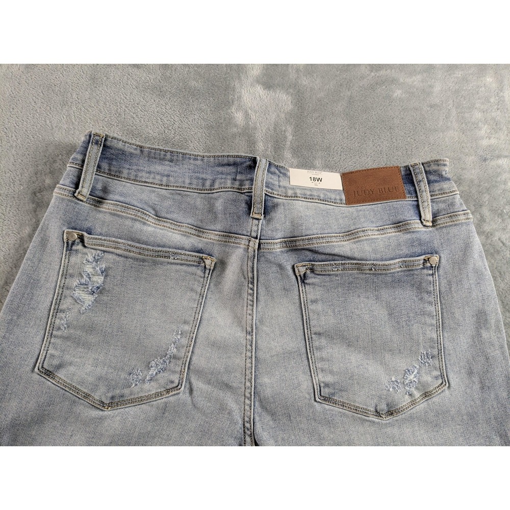 Judy Blue Jeans Womens 18W Blue High Waist Straight Fit Light Wash Stretch - Picture 13 of 15